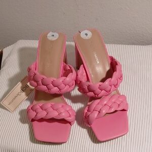 BCBGeneration Vibrant Pink Braided Heels